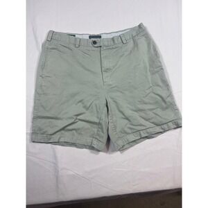 Orvis Mens Chino Short Size 36 Sage Green Flat Front Cotton Twill Casual Outdoor